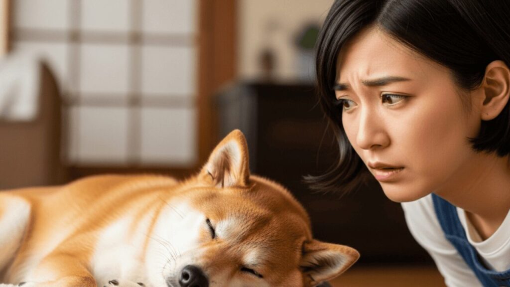 犬が寝ている